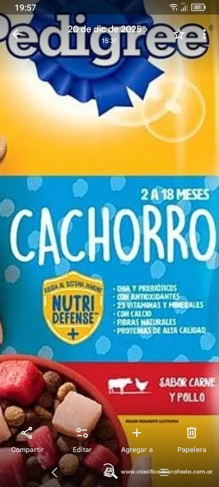 Foto 3 de COMPRO BALANCEADO PEDIGREE CACHORRO NUTRI DEFENS